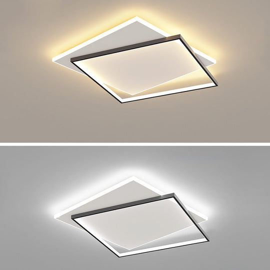 Modern Led Black-White Metal Flush Mount Ceiling Lighting Fixture