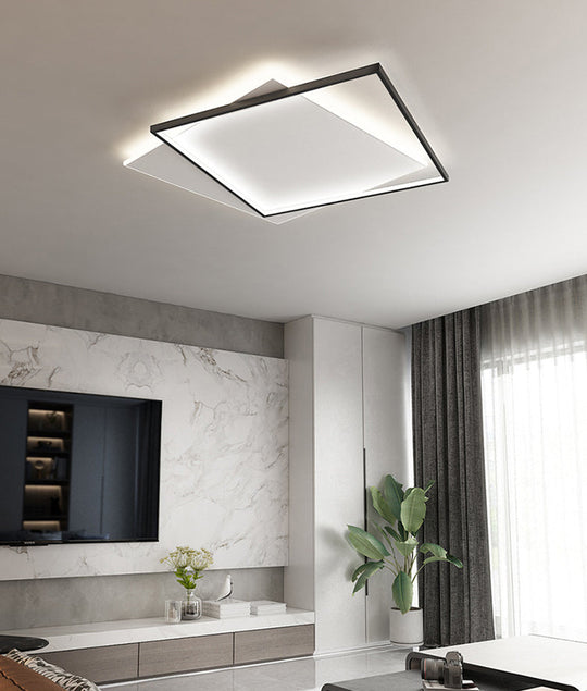 Modern Led Black-White Metal Flush Mount Ceiling Lighting Fixture