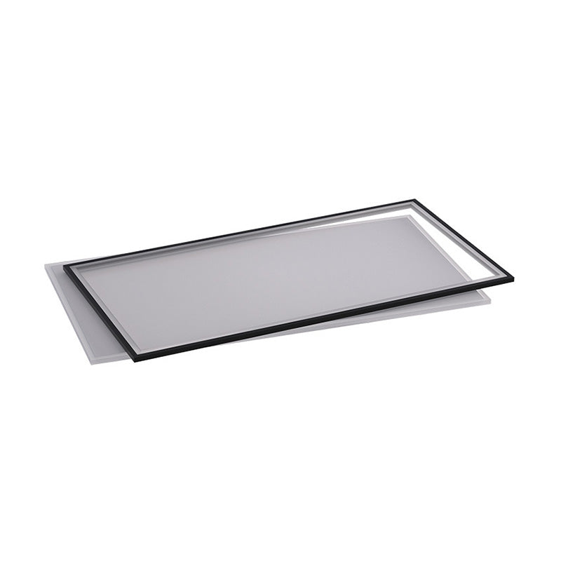 Simple Metal Led Flush Ceiling Light Fixture Black-White Rectangular Design