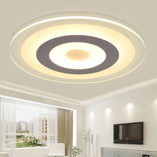 Minimalist Led Acrylic Ceiling Light - Round White Flush Mount Fixture