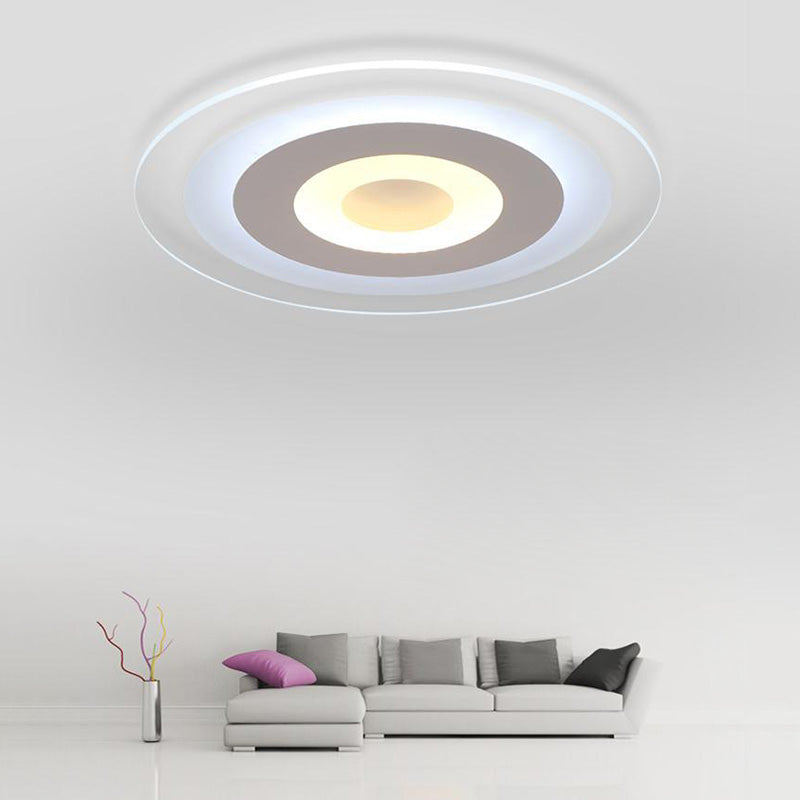 Minimalist Led Acrylic Ceiling Light - Round White Flush Mount Fixture /