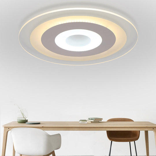 Minimalist Led Acrylic Ceiling Light - Round White Flush Mount Fixture