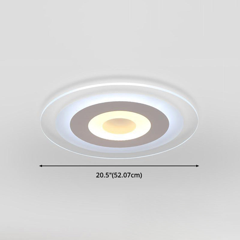 Minimalist Led Acrylic Ceiling Light - Round White Flush Mount Fixture