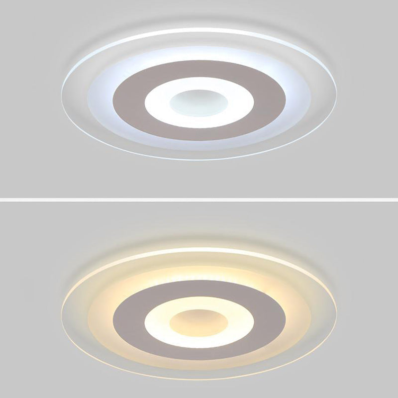 Minimalist Led Acrylic Ceiling Light - Round White Flush Mount Fixture