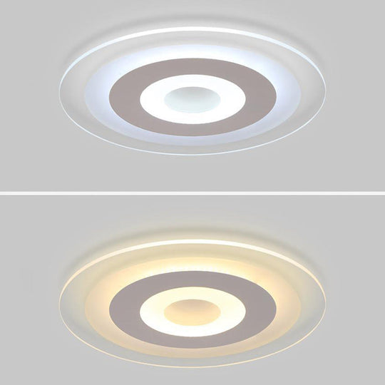 Minimalist Led Acrylic Ceiling Light - Round White Flush Mount Fixture