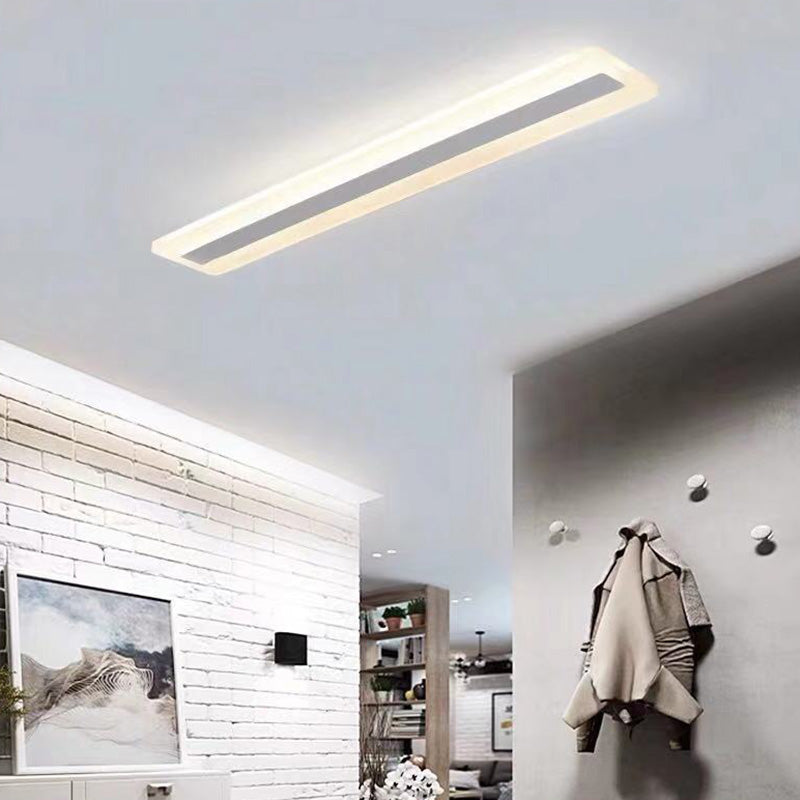 Minimalist Led Acrylic Linear Flush Mount Ceiling Light - White / Third Gear