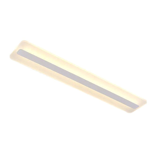 Minimalist Led Acrylic Linear Flush Mount Ceiling Light - White