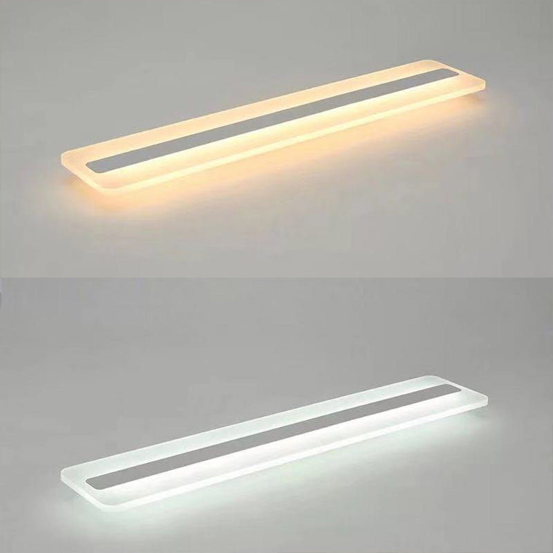 Minimalist Led Acrylic Linear Flush Mount Ceiling Light - White