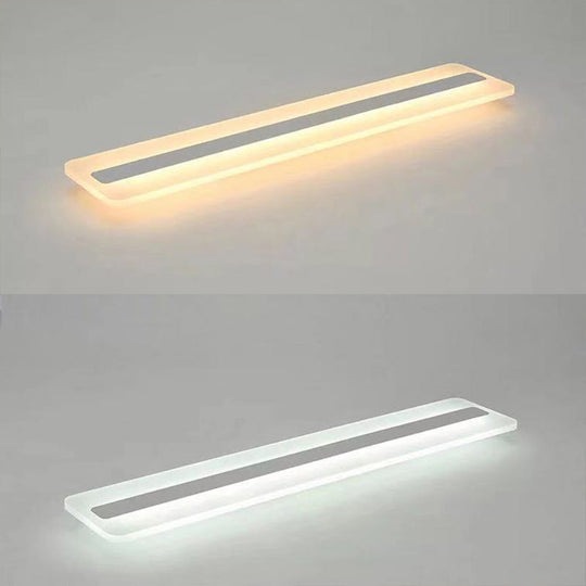 Minimalist Led Acrylic Linear Flush Mount Ceiling Light - White