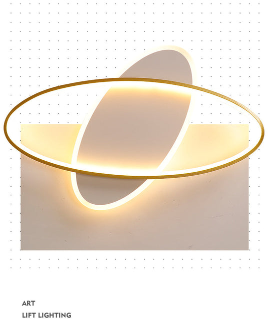 Minimalist Oval Gold Flush Mount Led Ceiling Light Fixture