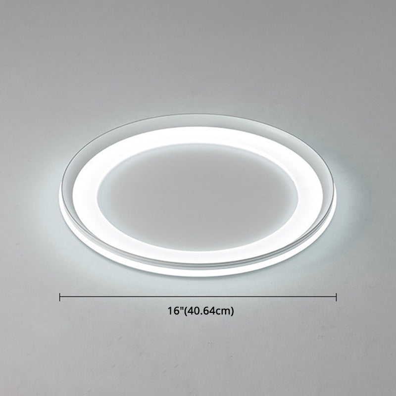 Circle Metal Shade Led Bedroom Flush Mount Ceiling Lamp - Minimalist Style