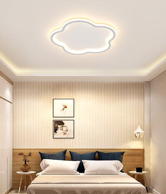 Modern Led Metal Flush Mount Ceiling Light Fixture For Flower Bedroom Illumination