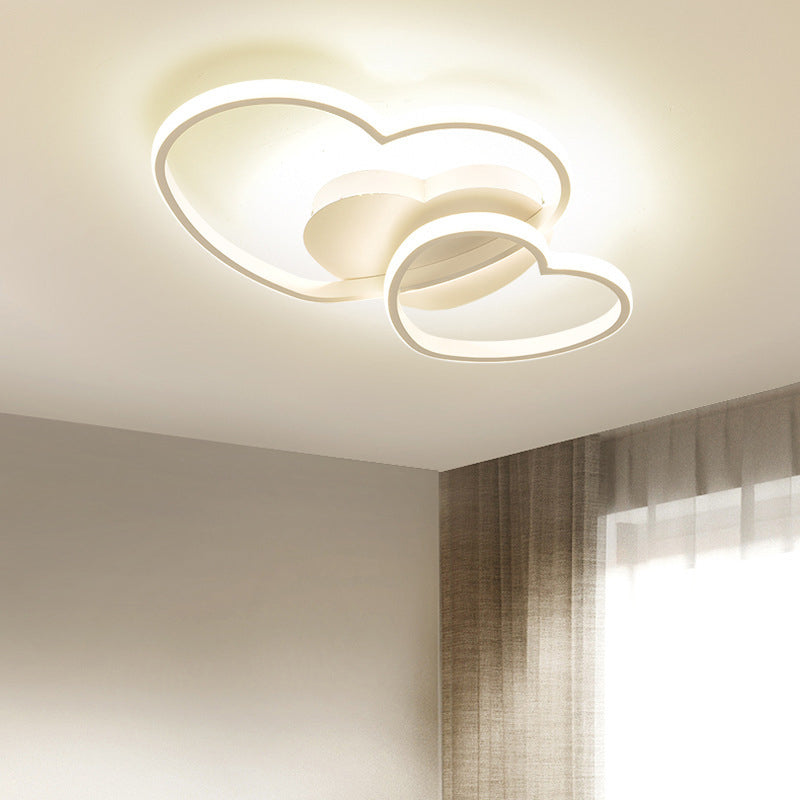 Modern Metal Heart-Shaped Led Flush Mount Ceiling Light