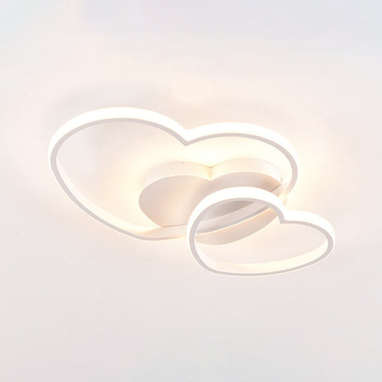 Modern Metal Heart-Shaped Led Flush Mount Ceiling Light