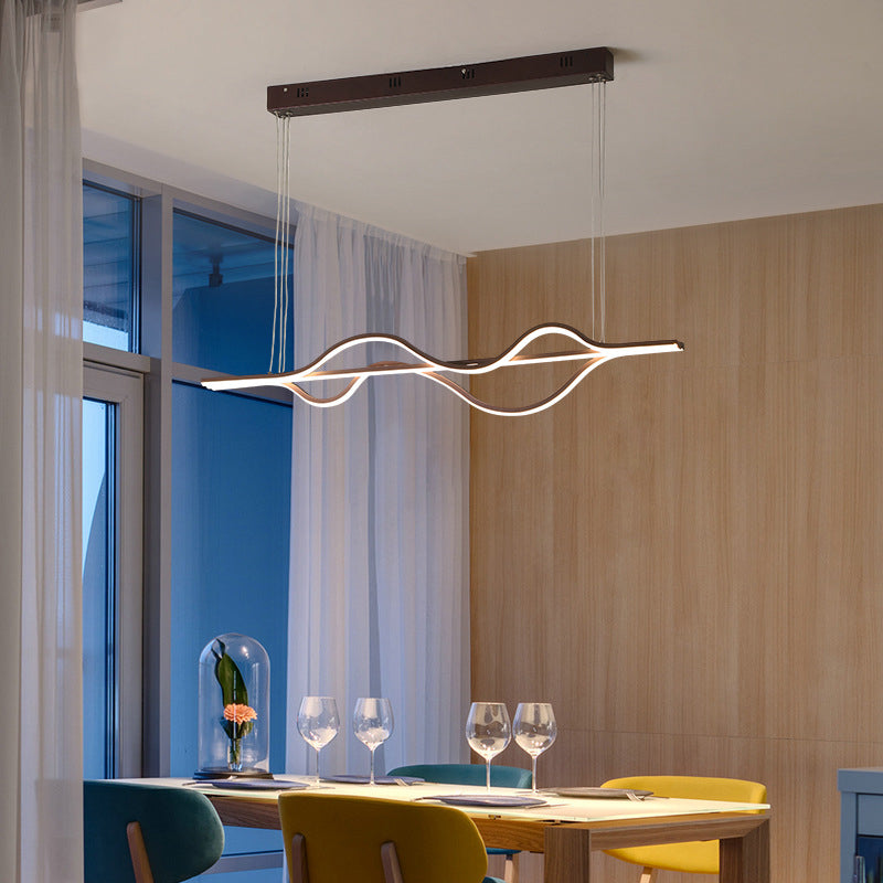 Contemporary Island Lighting: Brown Lines Led Acrylic Ceiling Fixture