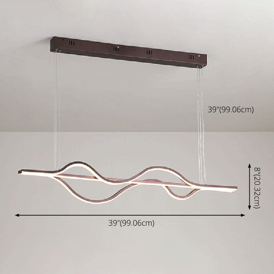 Contemporary Island Lighting: Brown Lines Led Acrylic Ceiling Fixture