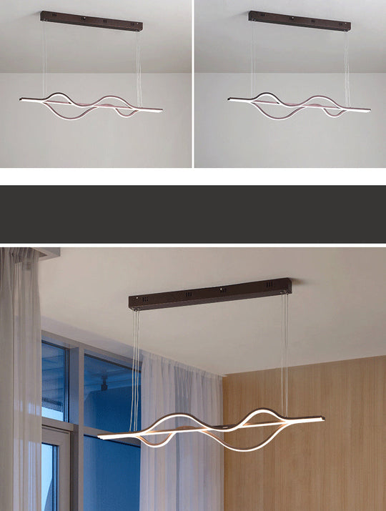 Contemporary Island Lighting: Brown Lines Led Acrylic Ceiling Fixture