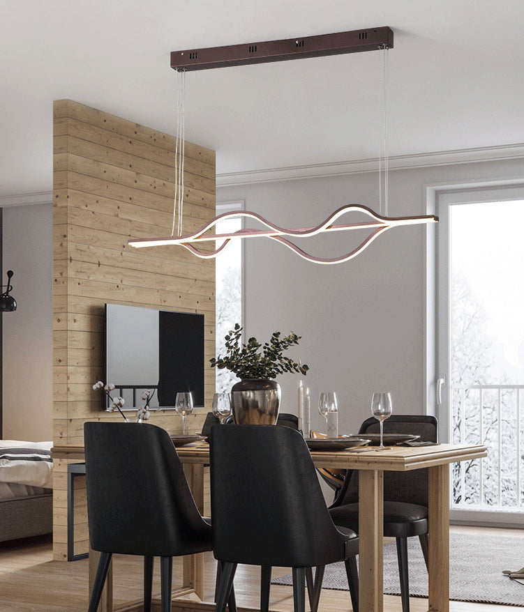 Contemporary Island Lighting: Brown Lines Led Acrylic Ceiling Fixture