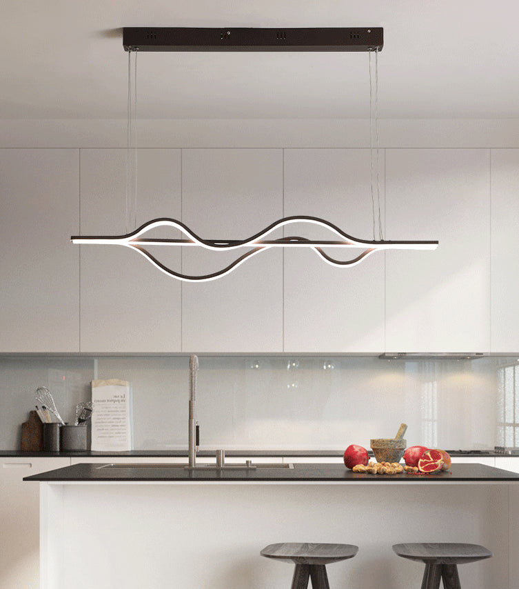 Contemporary Island Lighting: Brown Lines Led Acrylic Ceiling Fixture