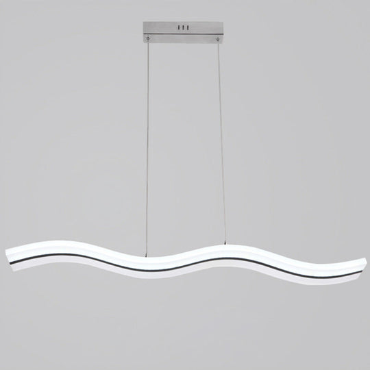 Modern Style Led Island Pendant Light With Acrylic Shade White /