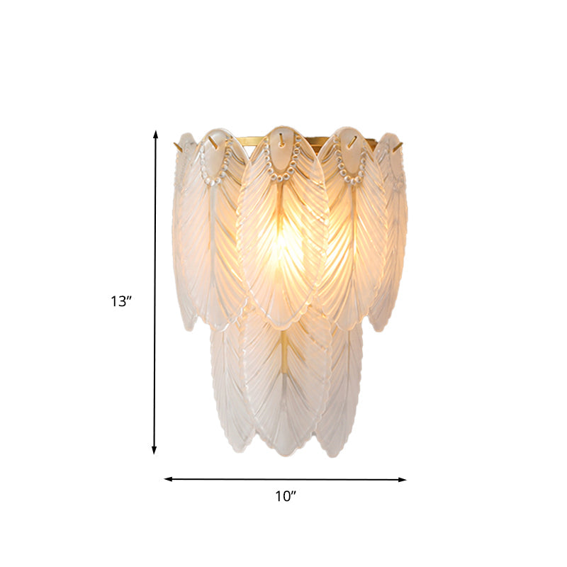 Postmodern White Prismatic Glass Tiered Wall Light Fixture - 2/3 Lights Corridor Sconce