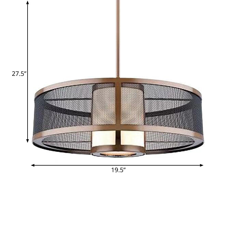 2-Tier Golden Ceiling Pendant With Antique Metallic Finish 1 Bulb Suspended Lighting Fixture &