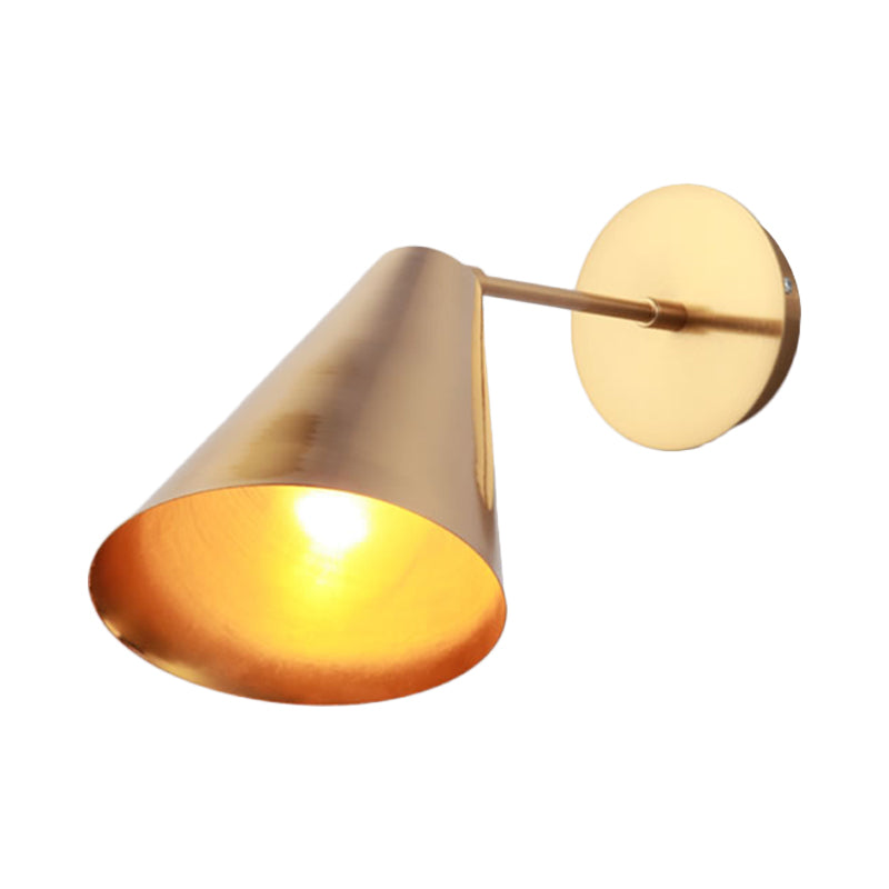 Gold Beveled Conical Iron Wall Light Simplicity 1 Design