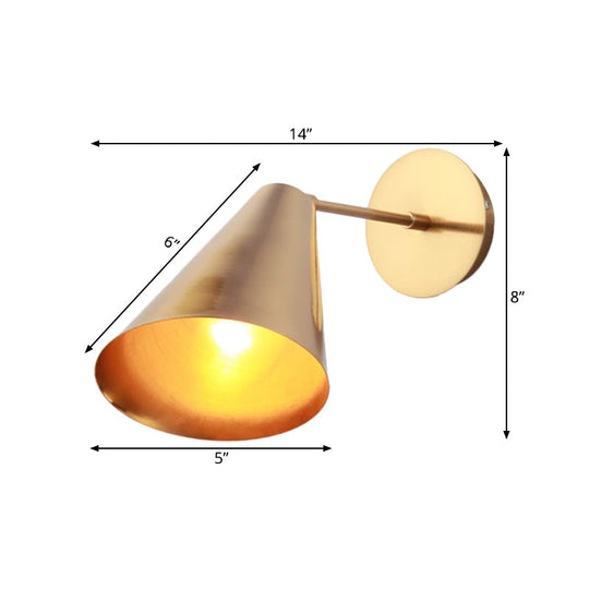 Gold Beveled Conical Iron Wall Light Simplicity 1 Design