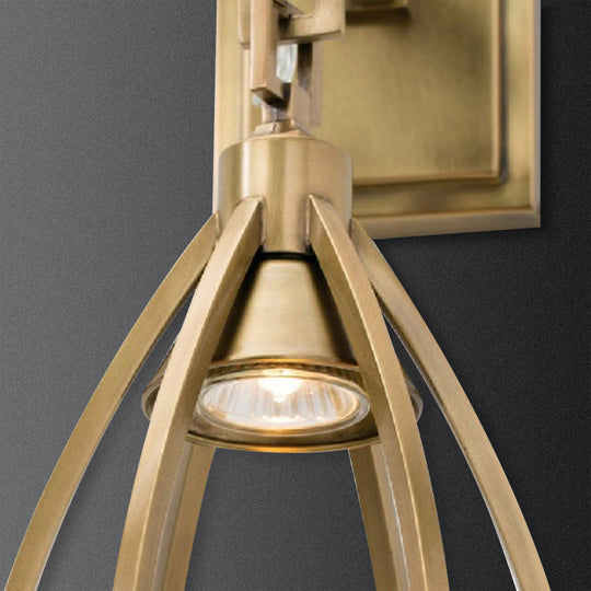 Modern Gold Teardrop Wall Sconce - Metal Surface Mount Light