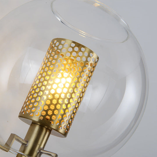 Minimal Gold Brass Wall Sconce - Cylindrical Mesh Design Mounted Light