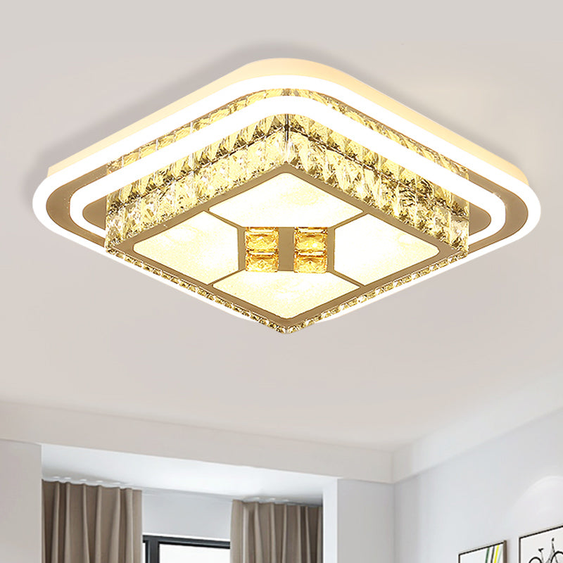 White Led Wide Ceiling Mount Flush Light Fixture - 14/19.5/23.5 Width / 14