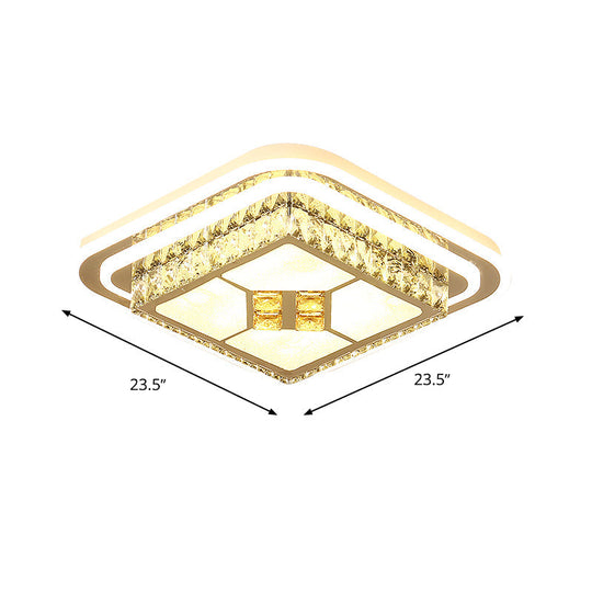 White LED Wide Ceiling Mount Flush Light Fixture - 14"/19.5"/23.5" Width