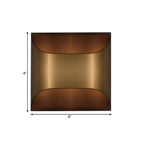 Brass Colonial Square/Rectangle Wall Lamp: Elegant Metal Flush Mount Sconce For Bedrooms