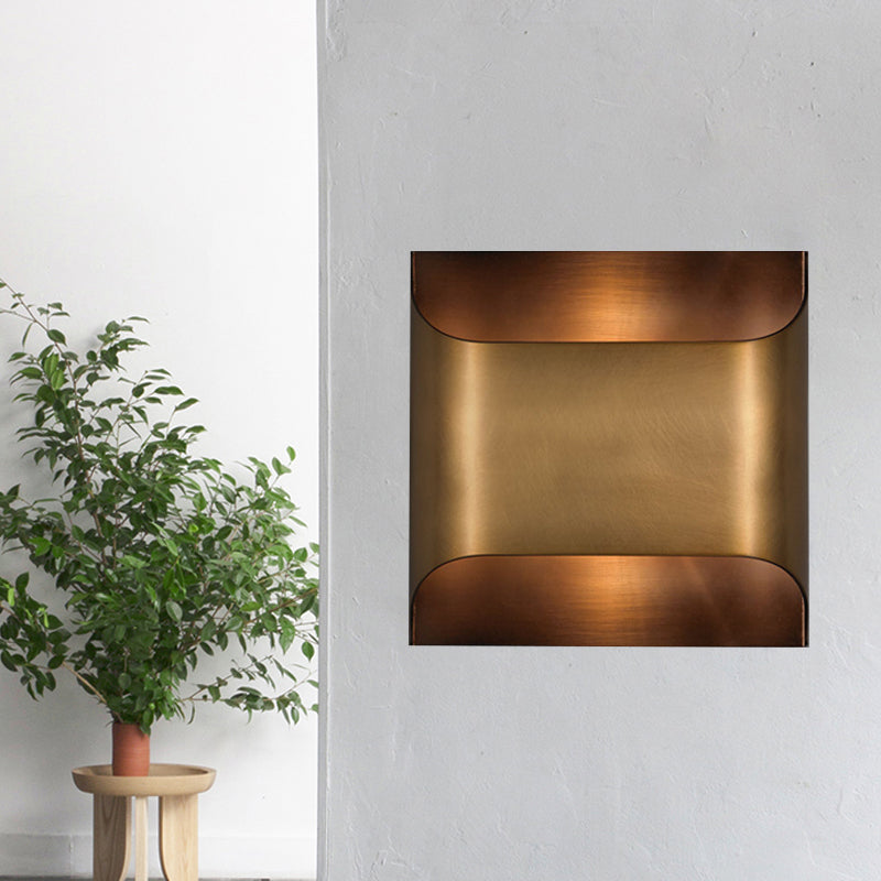 Brass Colonial Square/Rectangle Wall Lamp: Elegant Metal Flush Mount Sconce For Bedrooms / B