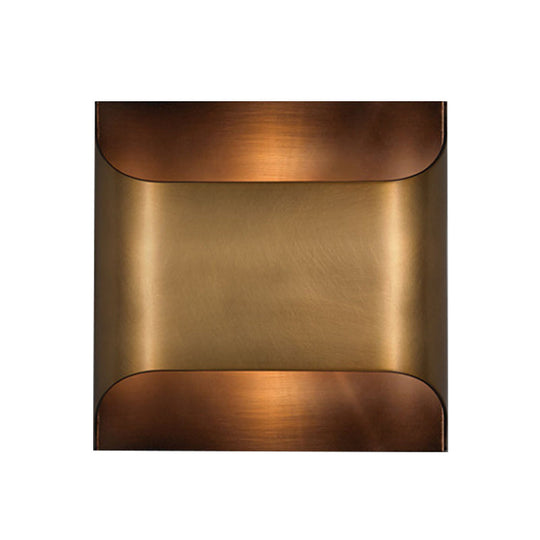 Brass Colonial Square/Rectangle Wall Lamp: Elegant Metal Flush Mount Sconce For Bedrooms