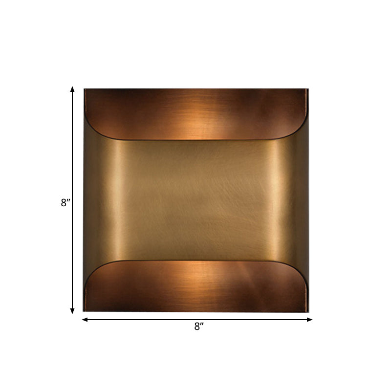 Brass Colonial Square/Rectangle Wall Lamp: Elegant Metal Flush Mount Sconce For Bedrooms