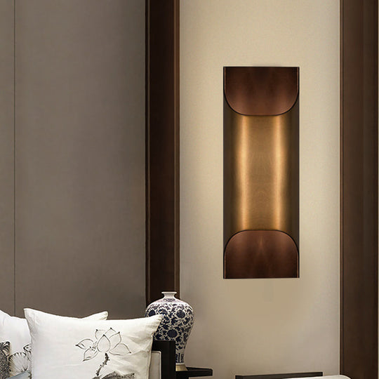 Brass Colonial Square/Rectangle Wall Lamp: Elegant Metal Flush Mount Sconce For Bedrooms