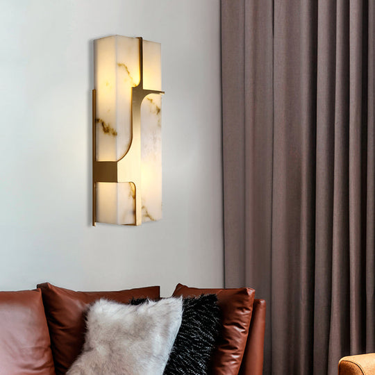 Rectangular Flush Mount Wall Mounted Light With Brass Finish 2-Head Design Ideal For Living Room