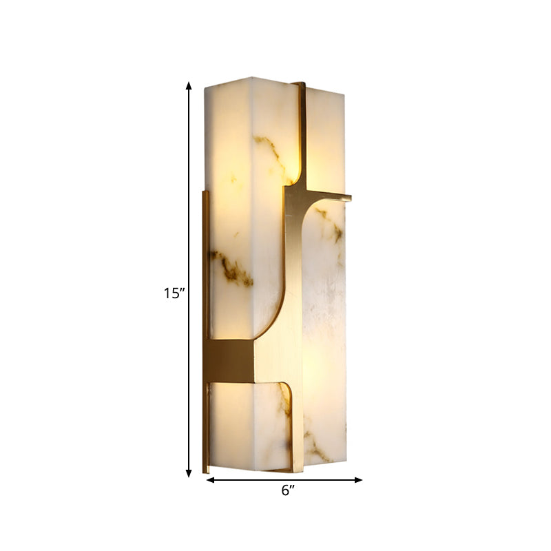 Rectangular Flush Mount Wall Mounted Light With Brass Finish 2-Head Design Ideal For Living Room