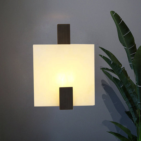 Marble Flush Wall Sconce - Colonial Led Lighting In Gold/Black Black