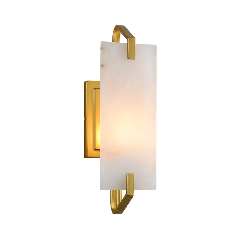 Colonial Marble Gold Wall Mounted Lamp Rectangular Bedroom Flush Mount