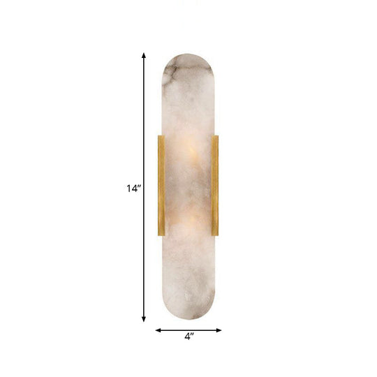 Colonial Gold/Black Marble Wall Sconce Lighting For Dining Room - 2 Bulbs Bar Flush Mount