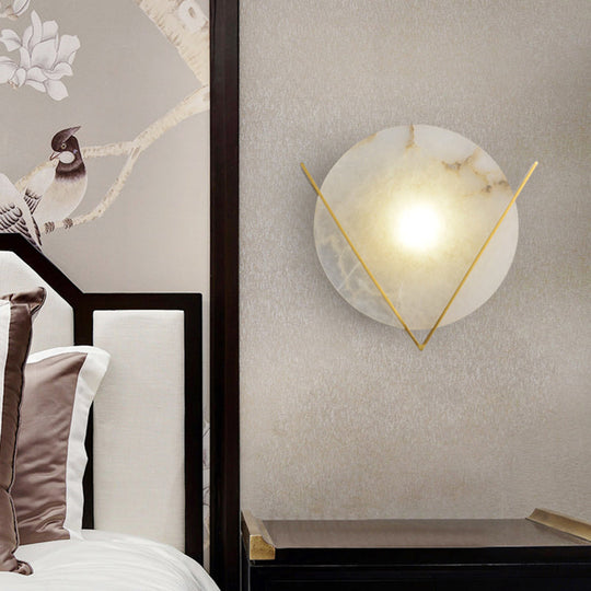 Modern Round Led Flush Wall Sconce With Gold Finish Ideal For Bedrooms Bathrooms And More!