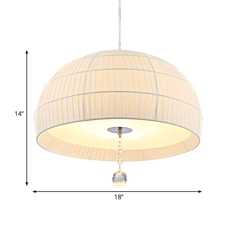 Modern Minimalist Domed Hanging Light With 5 Acrylic Diffuser Lights - Bedroom Chandelier In White