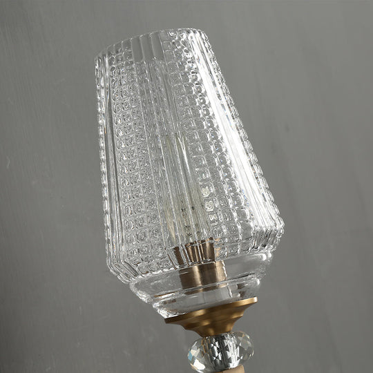 Brass Balcony Wall Sconce With Clear Glass Shade