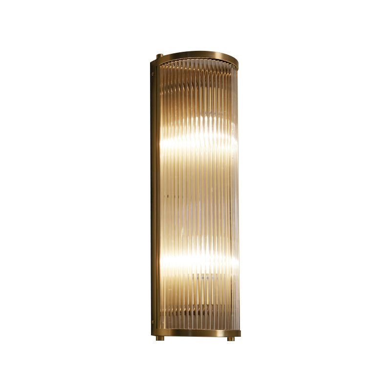 Mid-Century Semi Cylindrical Wall Light With Brass/Black Finish Metal 1/2-Head Mounted Fixture