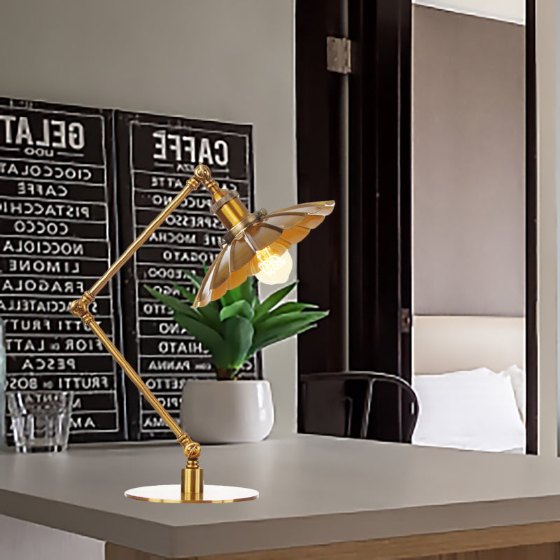 Stylish Flared Table Lamp - Industrial Metallic Accent With 1 Light For Dining Room Gold 8+8/8+8+8