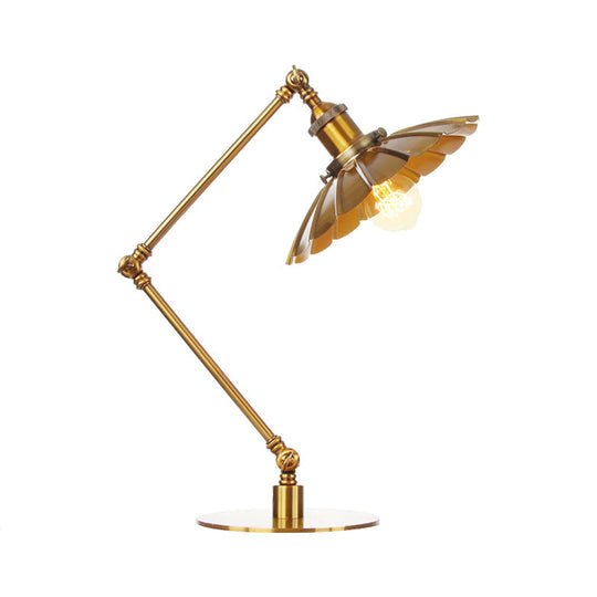 Stylish Flared Table Lamp - Industrial Metallic Accent With 1 Light For Dining Room Gold 8+8/8+8+8