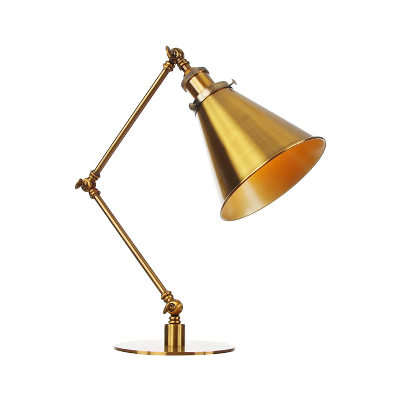 Stylish Flared Table Lamp - Industrial Metallic Accent With 1 Light For Dining Room Gold 8+8/8+8+8