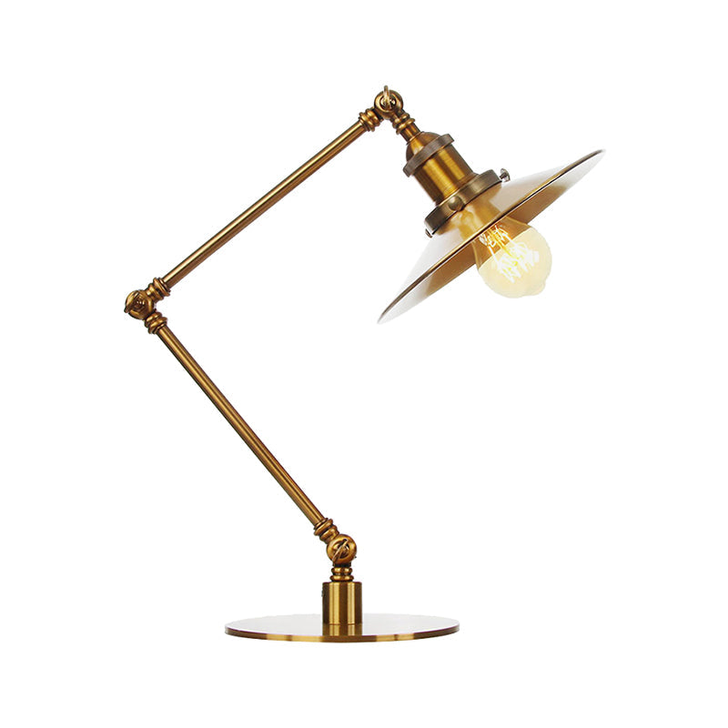 Stylish Flared Table Lamp - Industrial Metallic Accent With 1 Light For Dining Room Gold 8+8/8+8+8